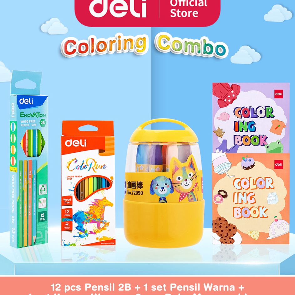 

Kejar Sekarang PAKET MEWARNAI LENGKAP Pensil 2B Pensil Warna Krayon Buku Mewarnai