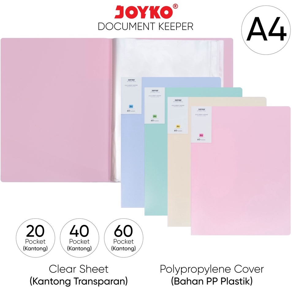 

Paket Terbatas Document Keeper Clear Holder Map File Dokumen Folder Joyko DK Pastel