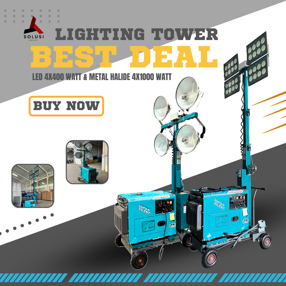 LIGHTING TOWER HERCULES 4x1000 Watt METAL HALIDE dengan EMERALD GENERATOR