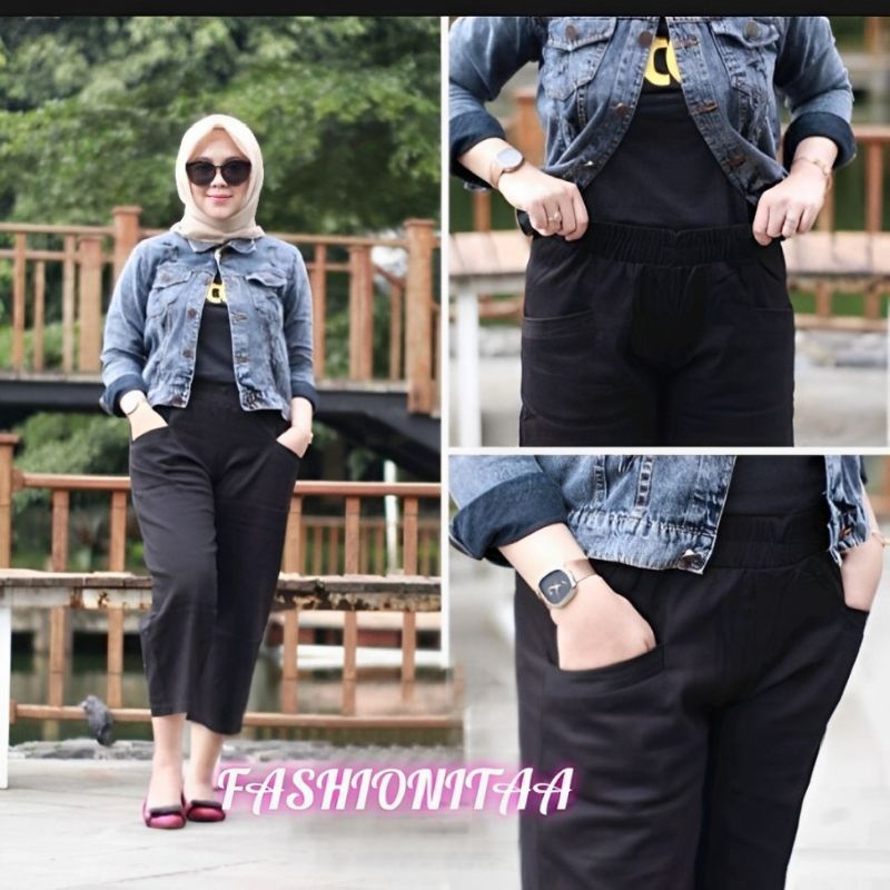 Celana Korea terbaru Willow pants Celana wanita Jumbo 45-110 kg Willow pants celana panjang / kulot 