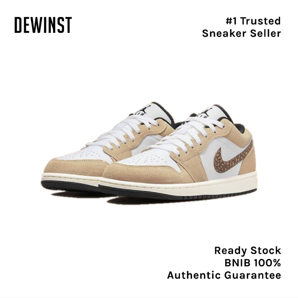 Air Jordan 1 Low SE Brown Elephant Men BNIB RESMI ORIGINAL