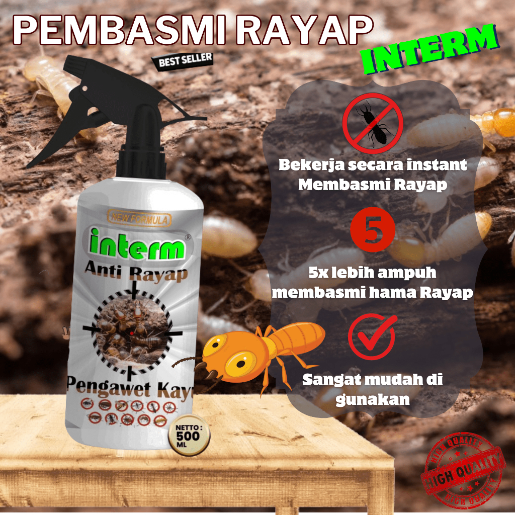ANTI RAYAP KUSEN KAYU/ OBAT KAYU ANTI RAYAP  DAN BUBUK/ OBAT PEMBASMI RAYAP 500ML