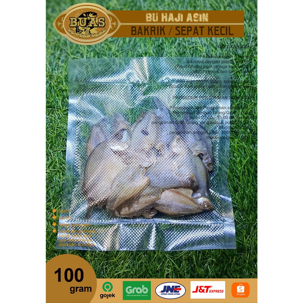 

Ikan Asin Bandung Bakrik 100 Gram BUAS | Ikan Asin Bandung | Ikan Asin Sepat Kecil | Asin Buas