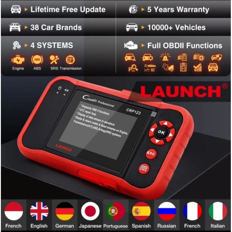 LAUNCH X431 Creader CRP123 Profesional OBd2 Scanner Mobil