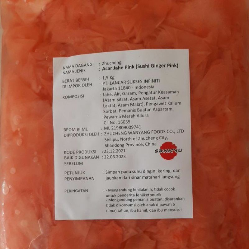 

ACAR JAHE PINK / SUSHI GARY / GINGER PINK 1 KG IMPORT / JAHE PINK UNTUK SUSHI, MURAH PRAKTIS DAN HALAL