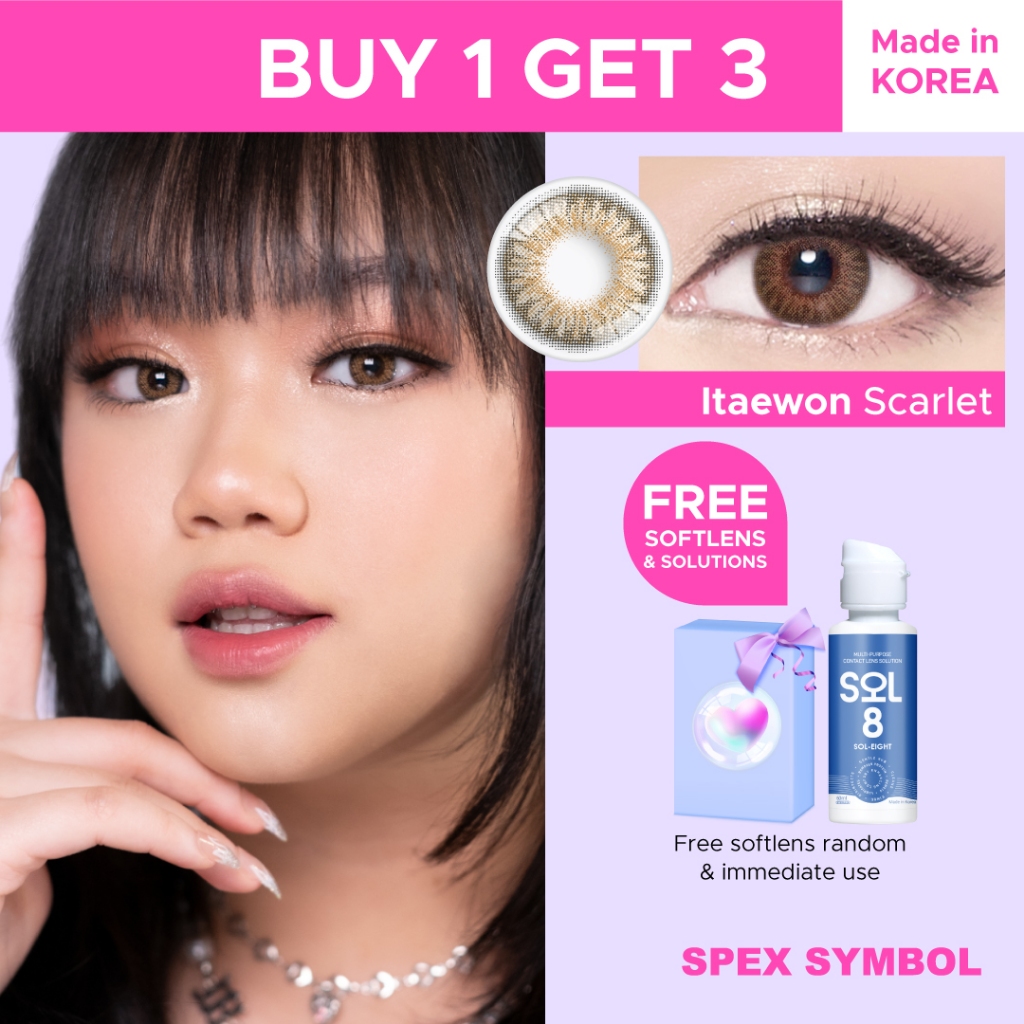 BUY 1 GET 3 - Spex Symbol Itaewon - Softlens Scarlet Brown by EXOTICON