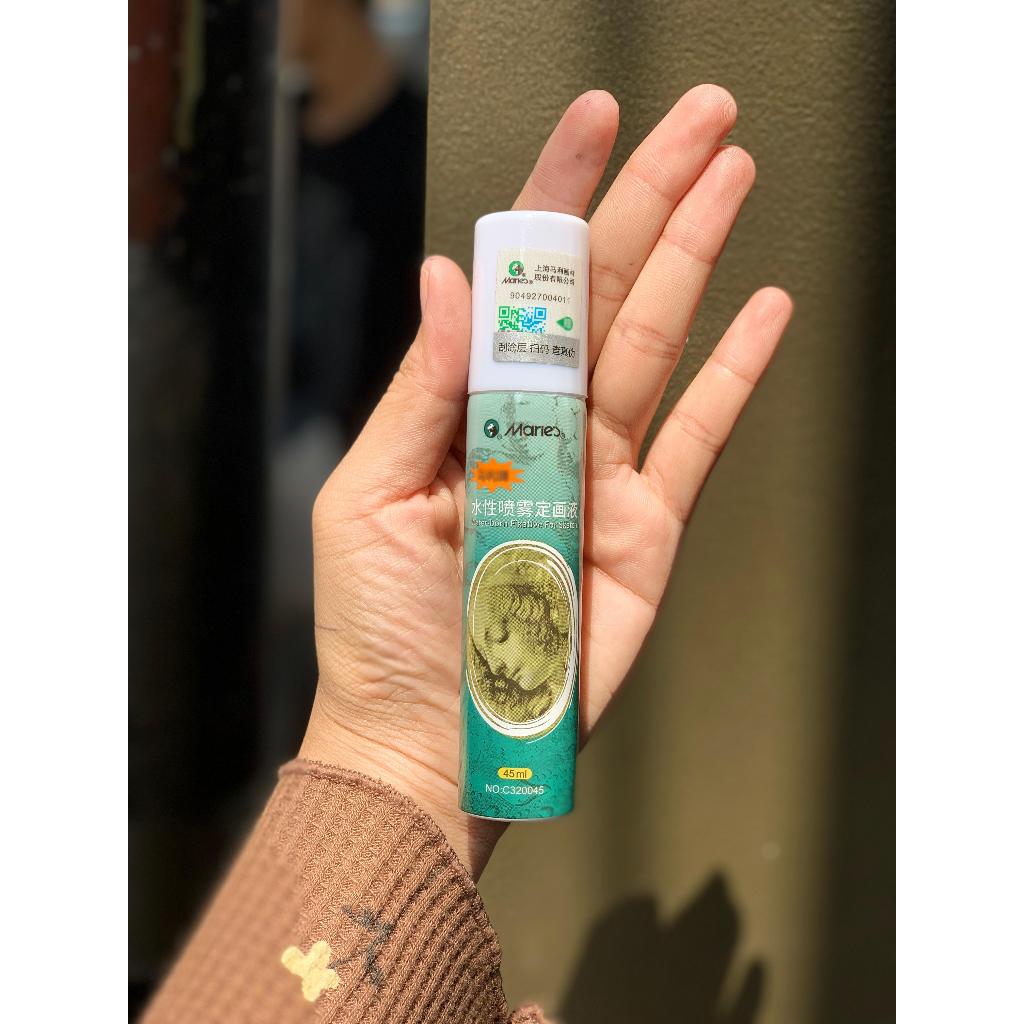 

water born fixative maries 45 ml fot gouache, water color , sketching botol kecil maries hijau marie's
