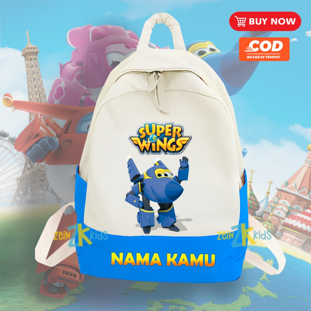 Tas Anak TK PAUD Jerome Super Wings / Ransel Anak TK PAUD Super Wings