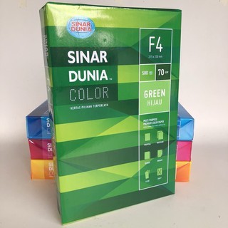 

Kertas F4 70 gr Warna Hijau Sinar Dunia.