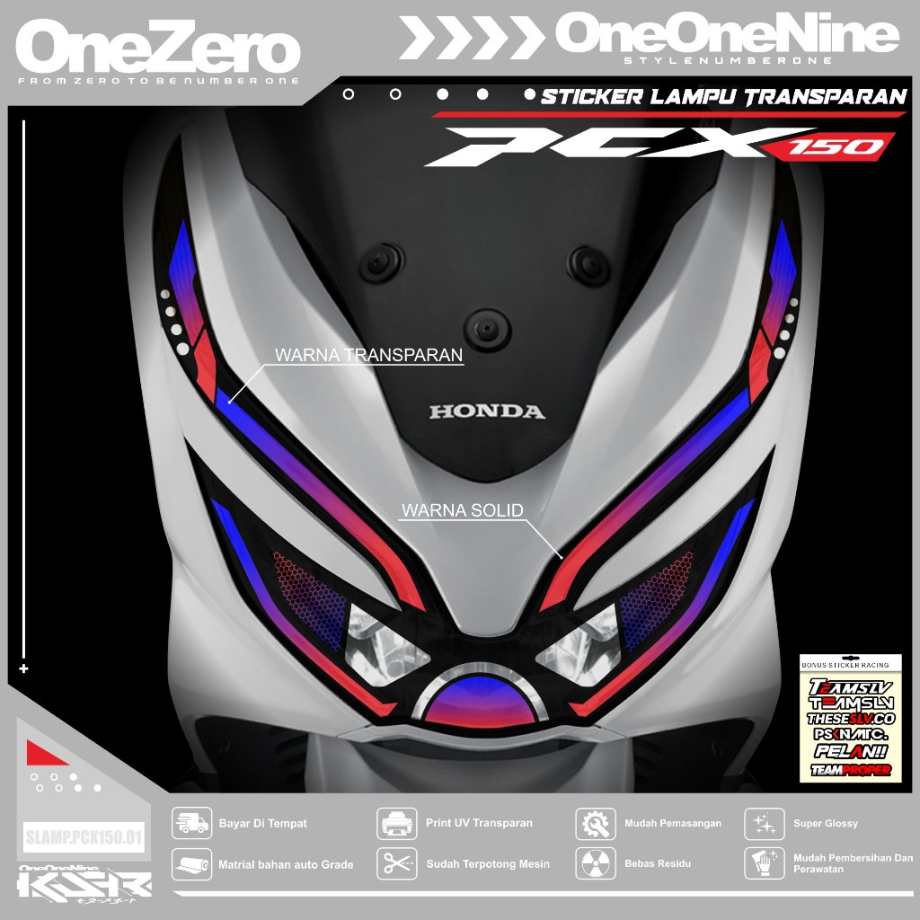 STIKER LAMPU PCX 150 / STICKER LAMPU TRANSPARAN VARIASI ALIS MOTOR HONDA PCX 150