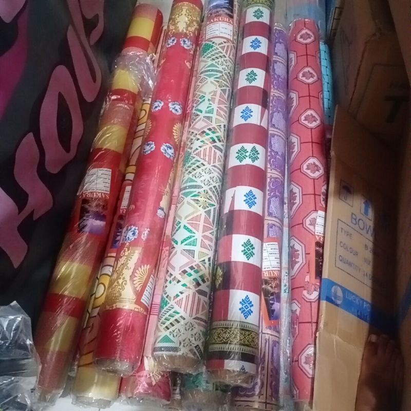 tikar lantai pelastik /tikar murah/karpet vinyl lebar 120cm×17meter