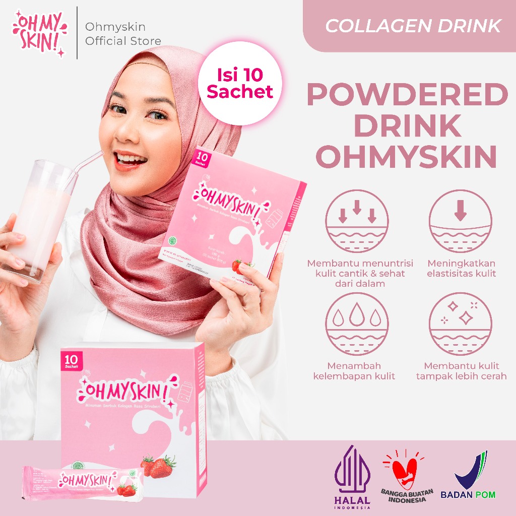 Oh My Skin! Collagen Beauty Drink BPOM / Collagen Drink Minuman Kesehatan mencerahkan kulit-10s