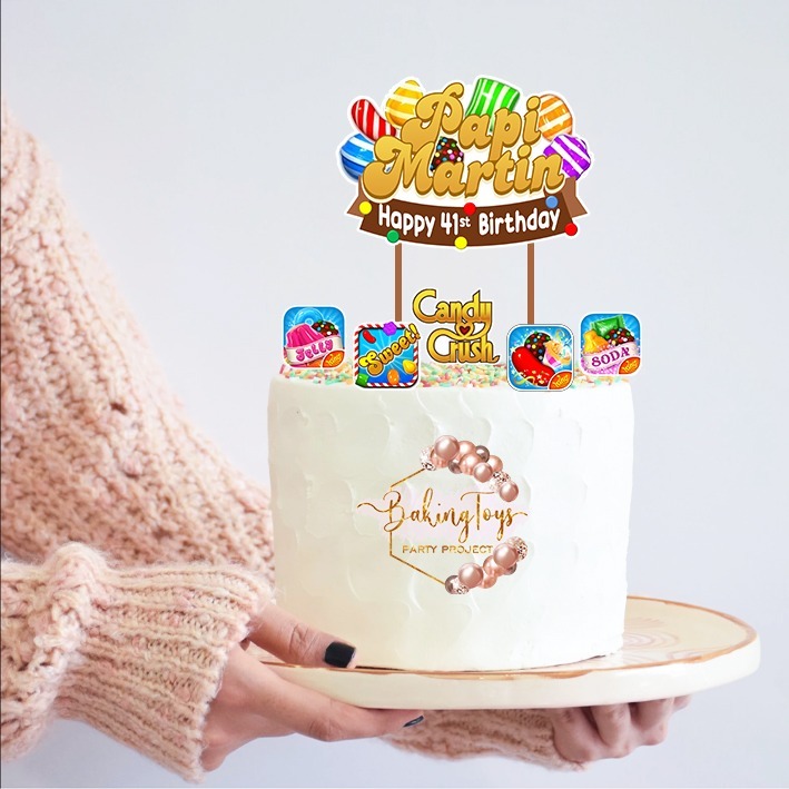 Candy Crush Saga Games Topper Cake Topper Cake Birthday / Hiasan Kue Ulang Tahun