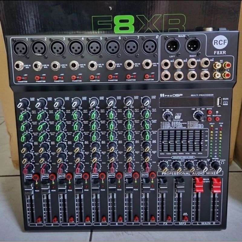 Mixer audio rcf f8xr F 8 XR 8CH soundcard F 8XR effect reverb