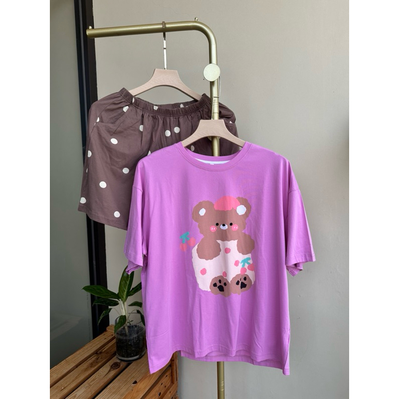 Piyama Wanita Premium Pink Bear