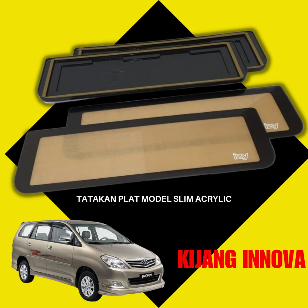 Tatakan Dudukan Plat Nomor Mobil Frame Plat Nomor Akrilik (Tanpa Lampu) Innova