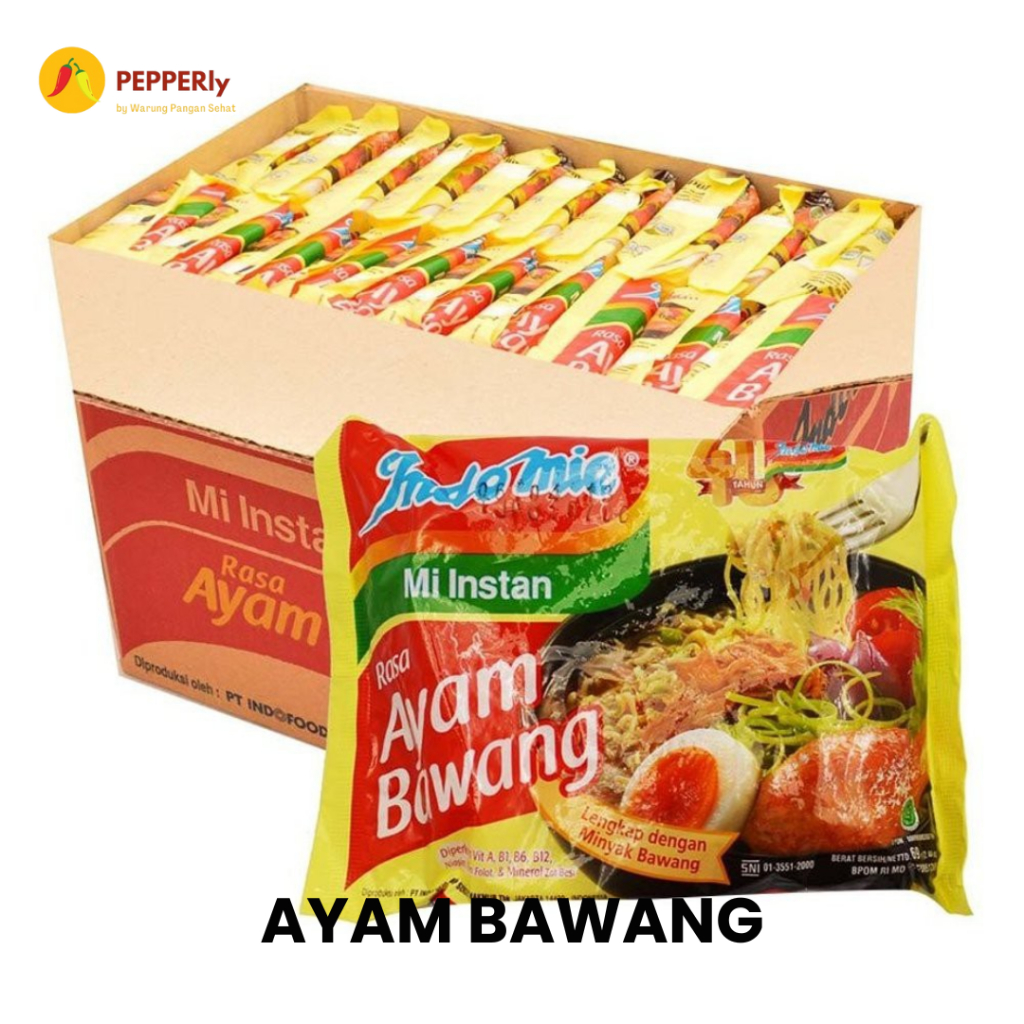 

Indomie Goreng/ Indomie Ayam Bawang Sachet/Dus