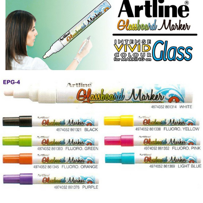 

KODE Y8W Artline Glassboard Marker EPG4 Satuan Spidol Artline Glass Board