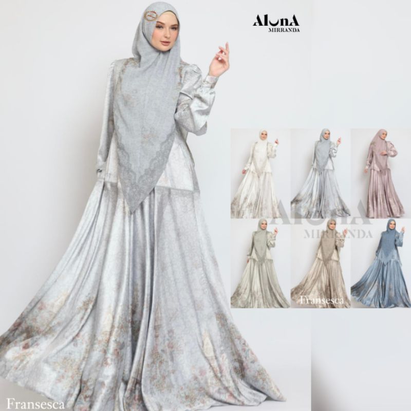 (poN) ALUNA MIRANDA FRANSIKA   Baju Dress Gamis Syari Muslimah Fransesca By Aluna Mirranda. TZY Olsh