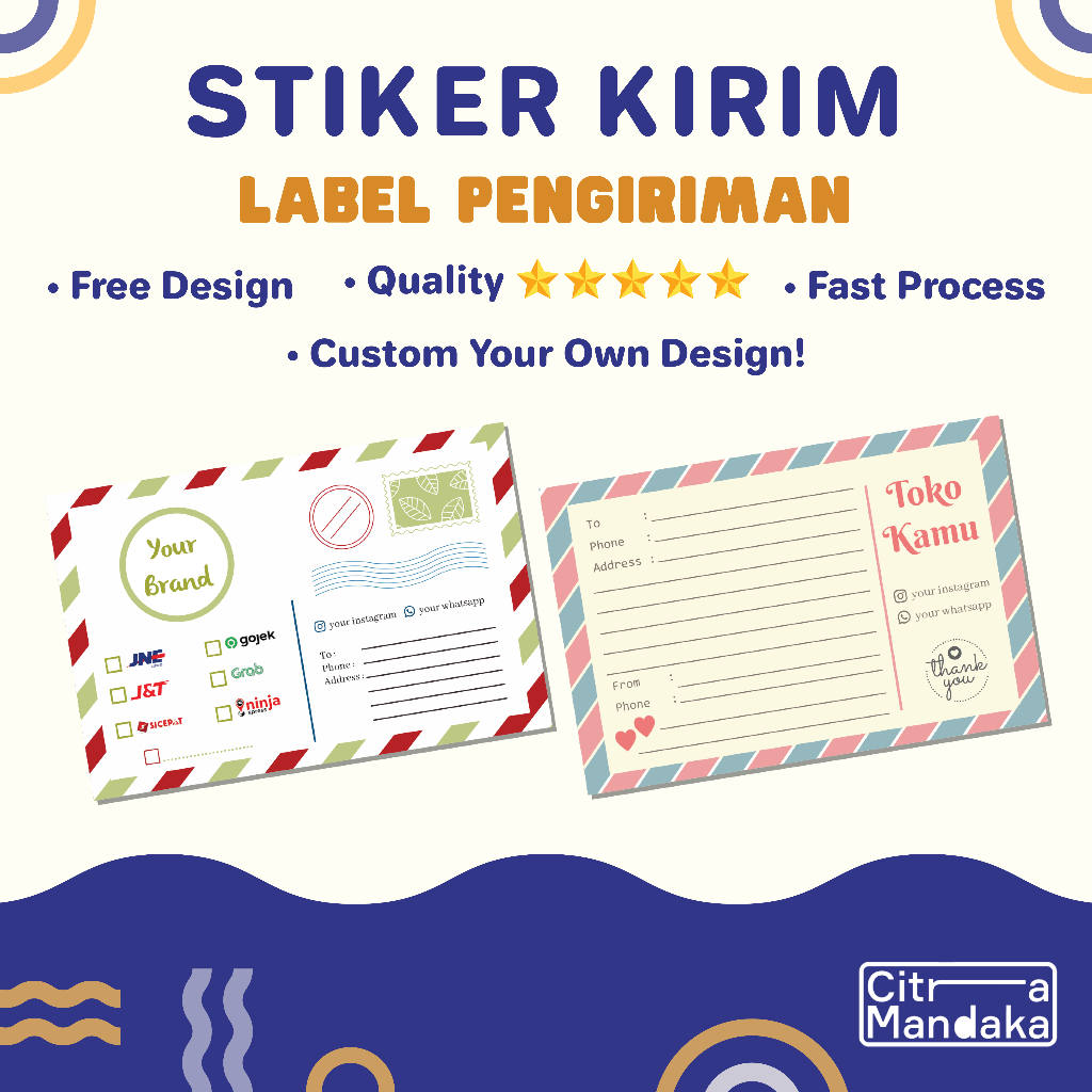Label Pengiriman OlShop Custom | Sticker Pengiriman OlShop | Stiker Olshop
