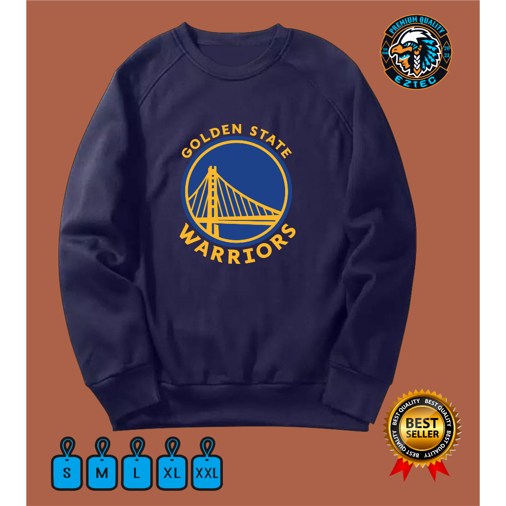 CREWNECK SABLON DESAIN GOLDEN STATE WARRIORS SIMPLE KEREN READY WARNA LAINNYA PREMIUM QUALITY EZTEC 