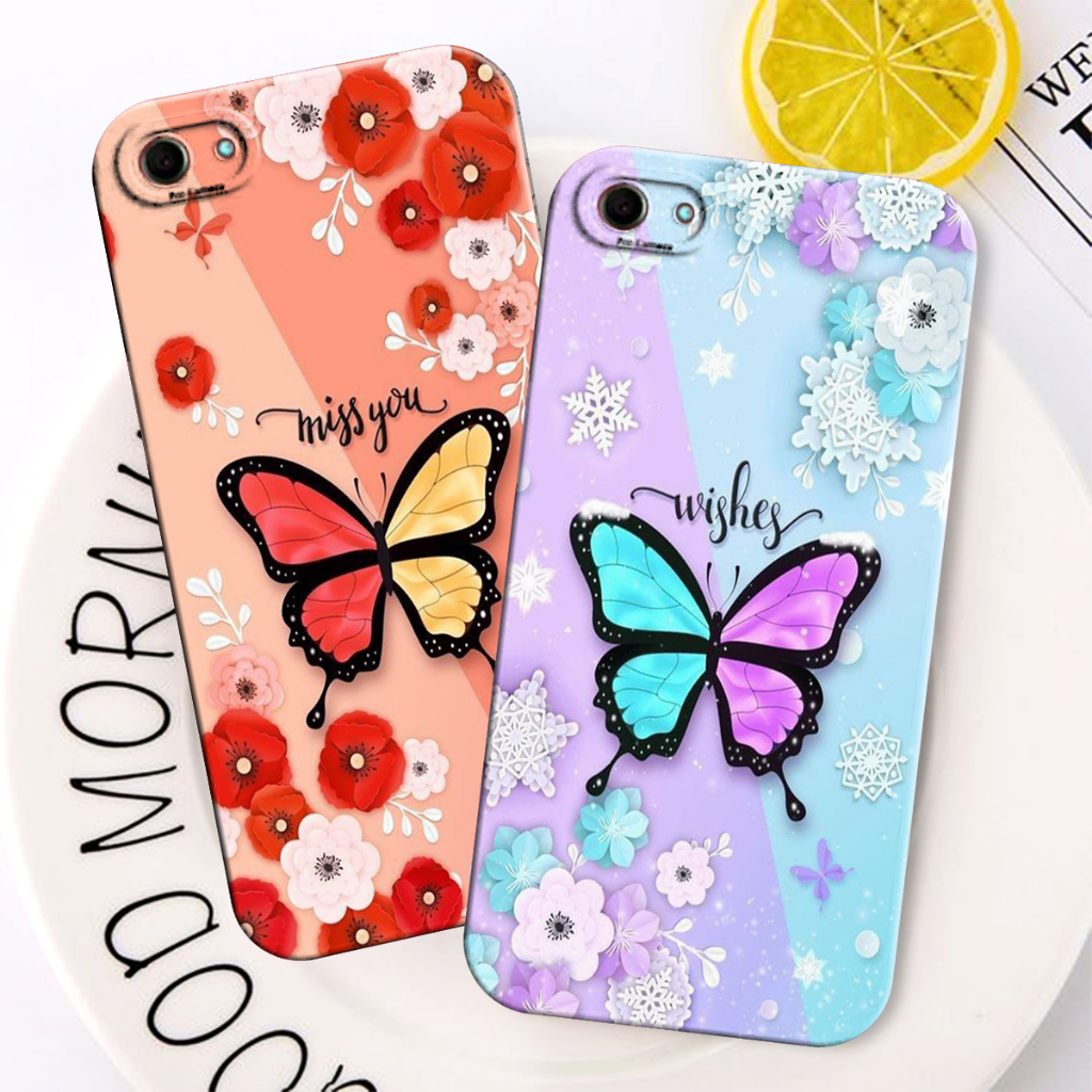 SOFTCASE OPPO A83 Motif Kupu Kupu Cantik Terbaru - Case Macaron - Case Pro Kamera - case Hp Lucu - C