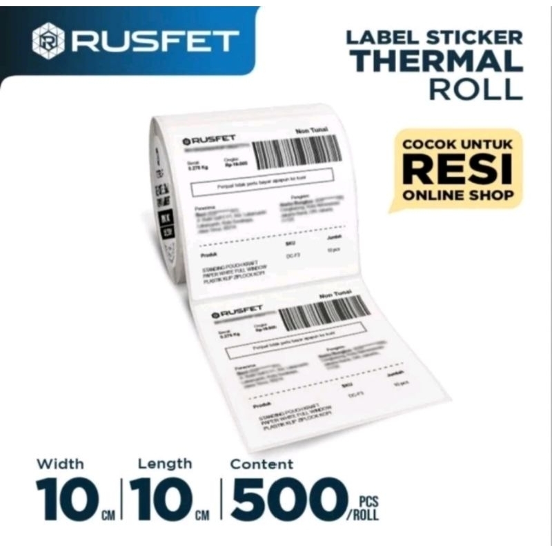 

LABEL STIKER DIRECT THERMAL 10X10 KERTAS ROLL PRINTER RESI TERMAL STIKER