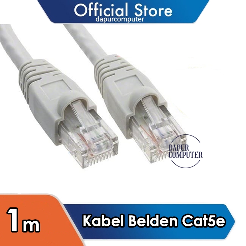 kabel lan 1 meter cat 5e belden jaringan internet wifi terbaik