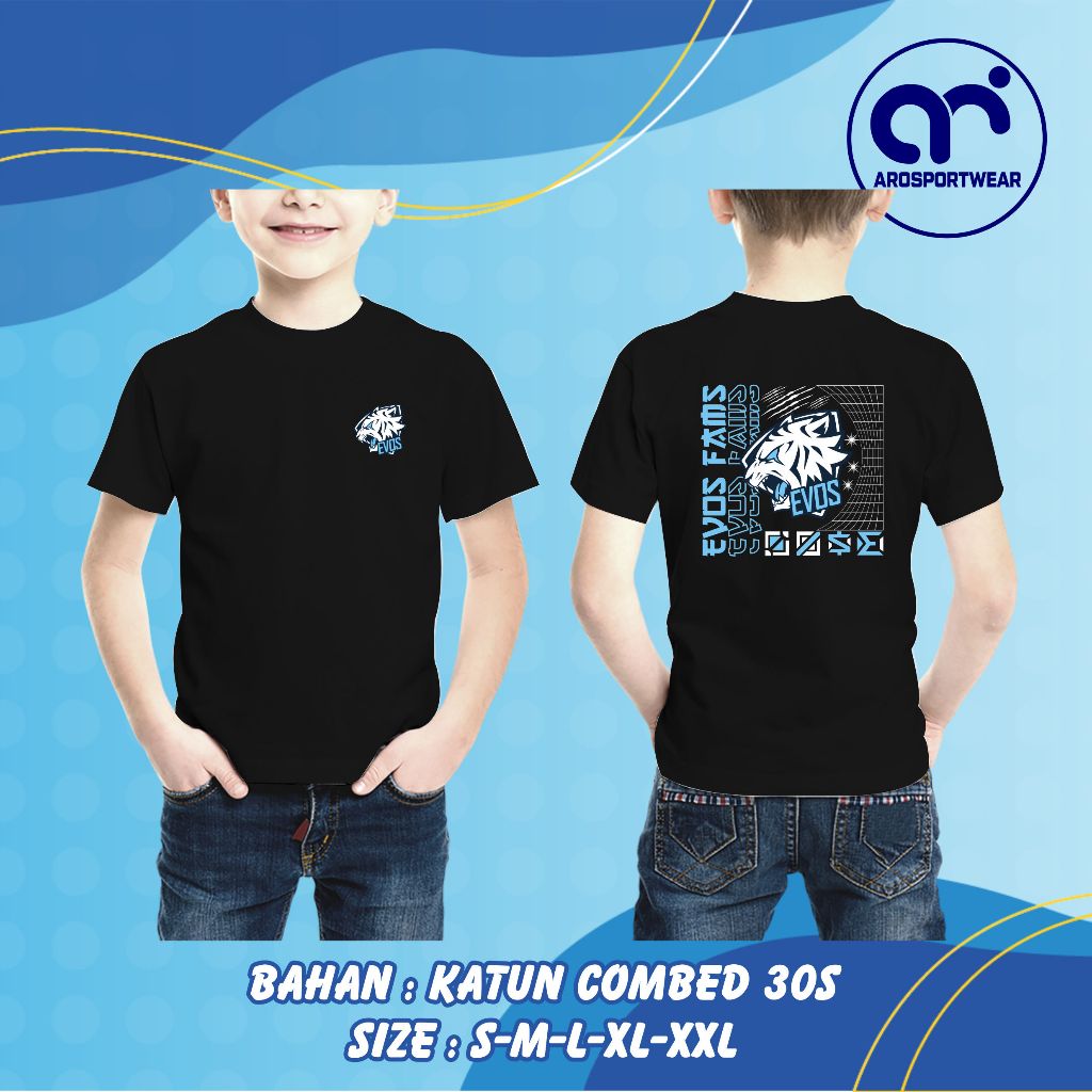 AROSPORTWEAR - Kaos Anak Mobile Legends Evos E-sport / Baju Anak Mlbb Aura Esports