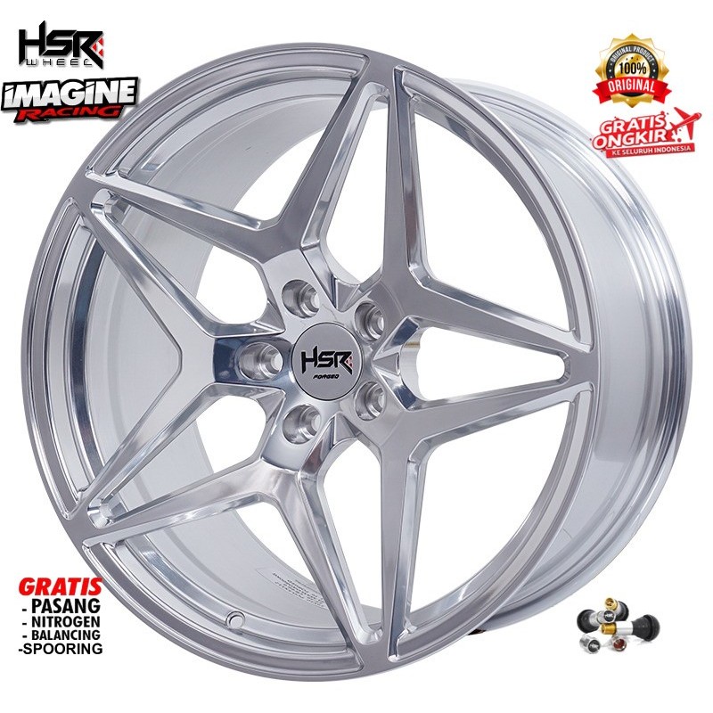 VELG MOBIL HSR FORGED RFG HRN SM R19X9/10 UNTUK PCD 5X112 ET32/39 FULL POLISH HIGH QUALITY