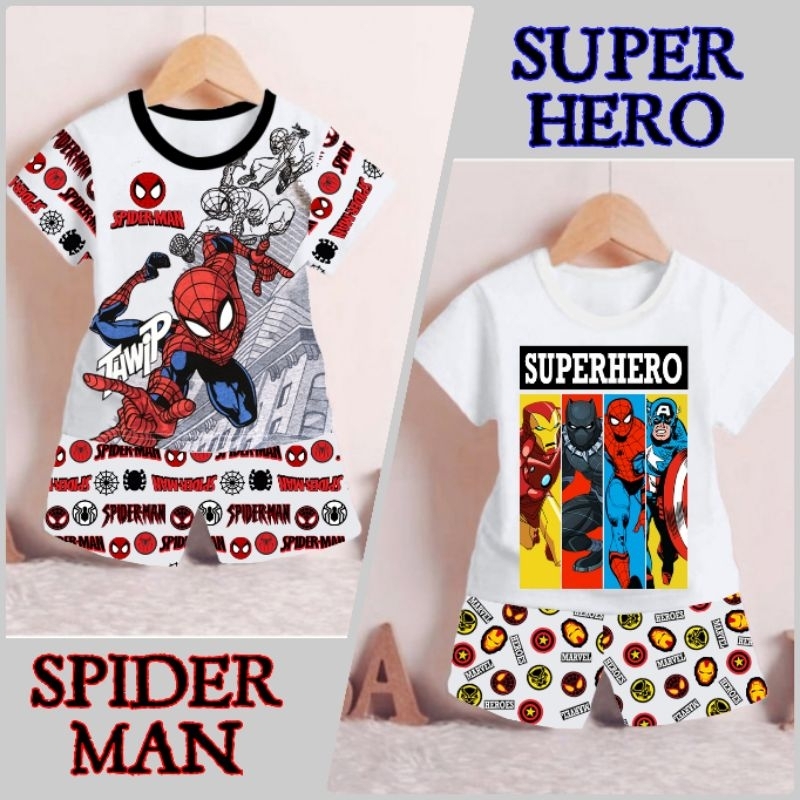 SET SETELAN ANAK COWOK GAMBAR KARTUN/BAJU ANAK LAKI UMUR 4bulan 1 2 3 4 TAHUN/SETELAN ANAK BAYI LUCU