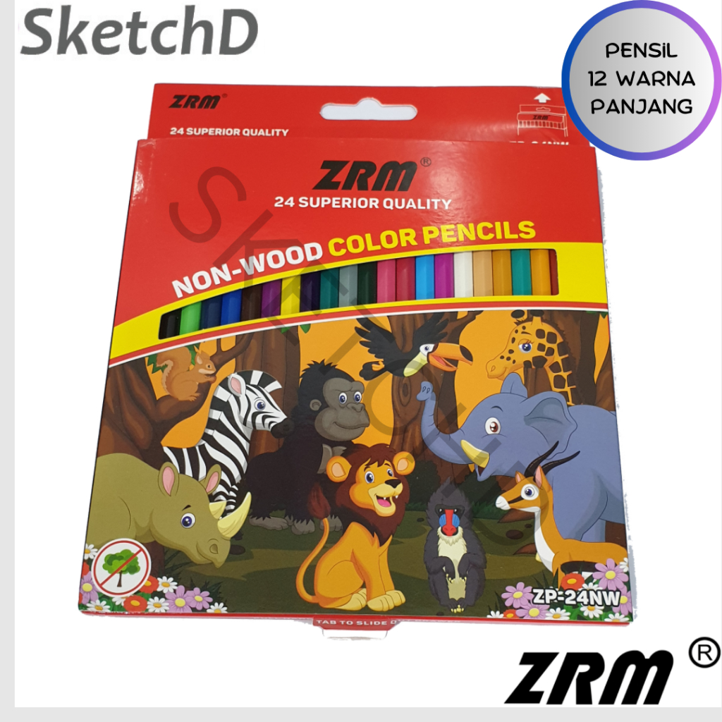 

Pensil Warna 24Warna Non-Wood ZRM - Non wood pencil