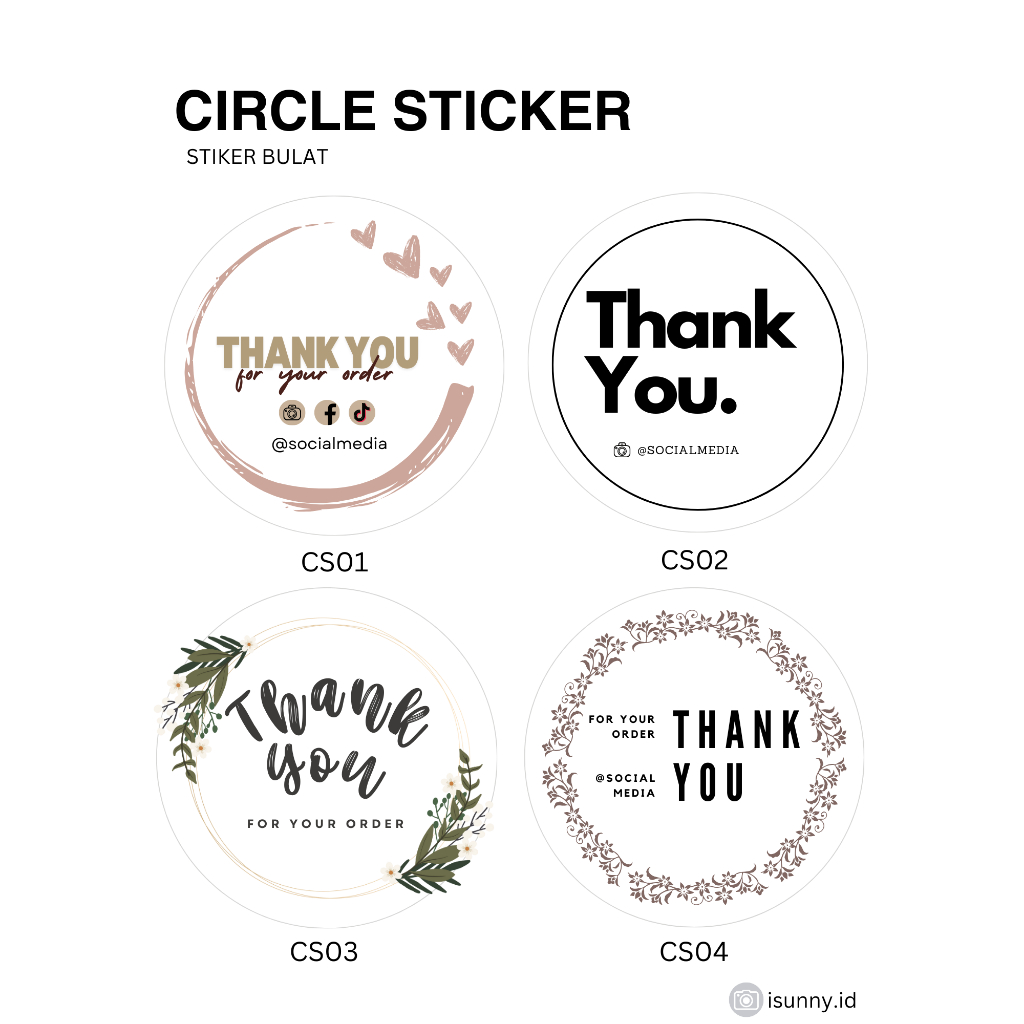 

Thankyou Stiker Bulat Sticker Circle Vnyl