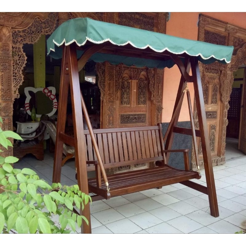 ayunan taman jati - kursi santai taman - ayunan jati - ayunan santai