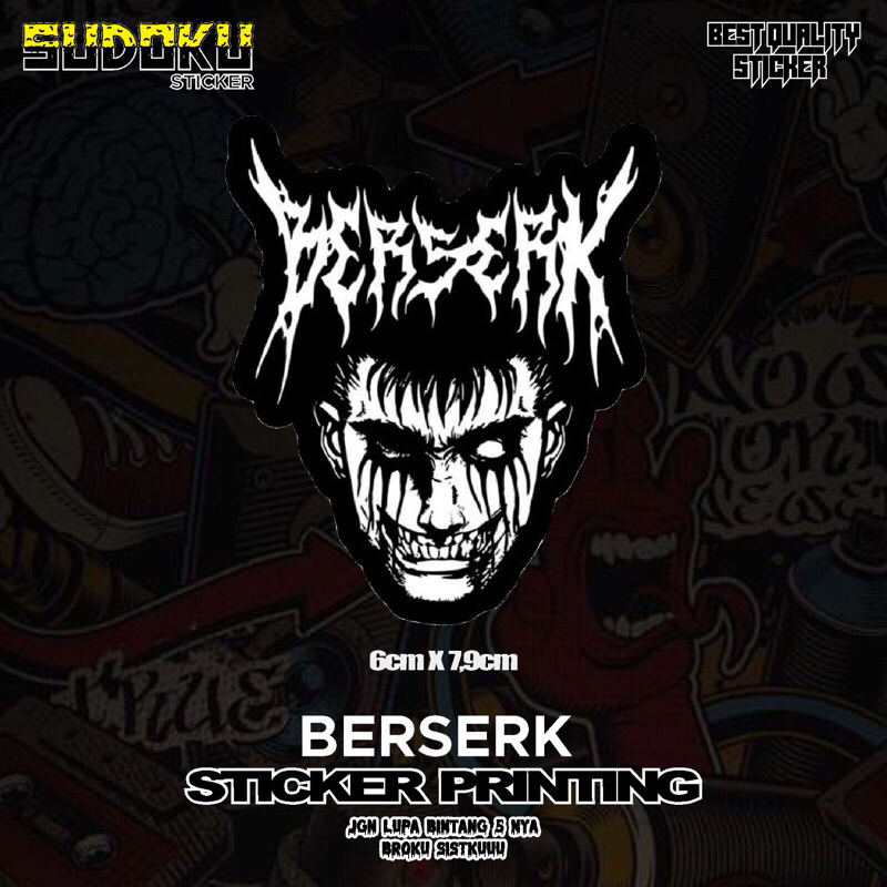

STICKER STIKER PRINTING BAND BERSERK | STICKER HELM