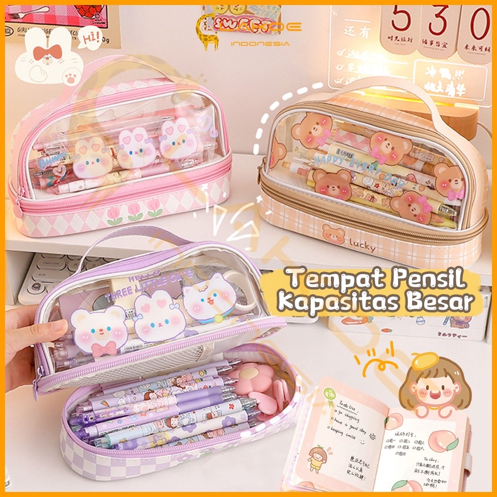

KODE B67U Lakoe Tempat Pensil Transparan Berkapasitas BesarKotak Pensil Anak motif lucuStationery Box