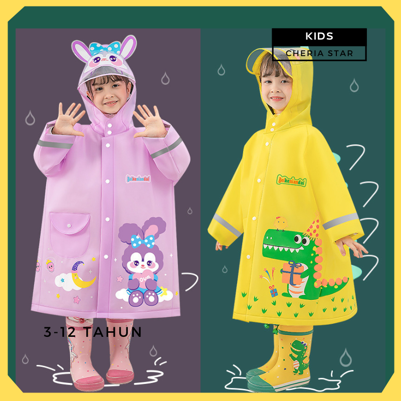 JAS HUJAN ANAK PEREMPUAN MANTEL HUJAN MOTOR ANAK COWOK RAINCOAT KIDS KOREA JAKET IMPORTA65