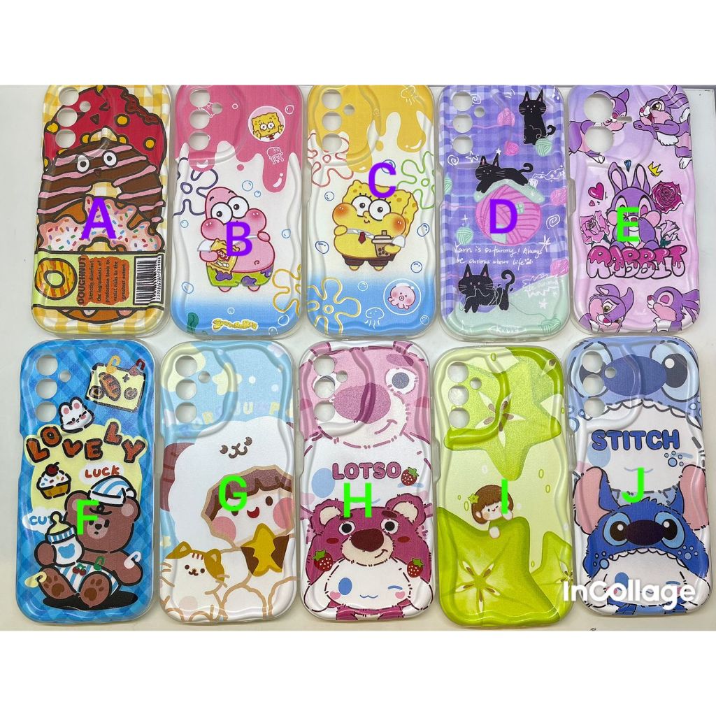 Case Motif Cute Kawai Wavy Imbossed Iphone 13 14 15 PRO15 PRO MAX