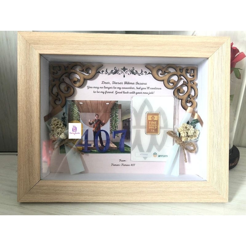 BINGKAI (FRAME) LM LOGAM MULIA PLUS EMAS ANTAM 3 GRAM - 5 GRAM, LOGAM MULIA ASLI