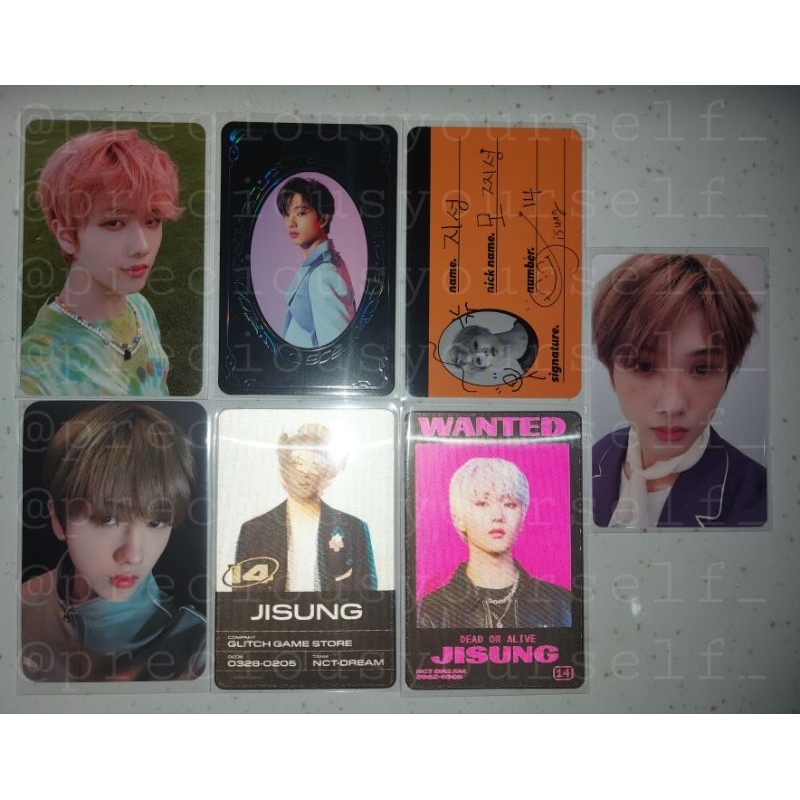 WTS PC OFFICIAL Jisung hello ver, Jisung yearbook card, Jisung crew card, Jisung keycard sg22, Jisun