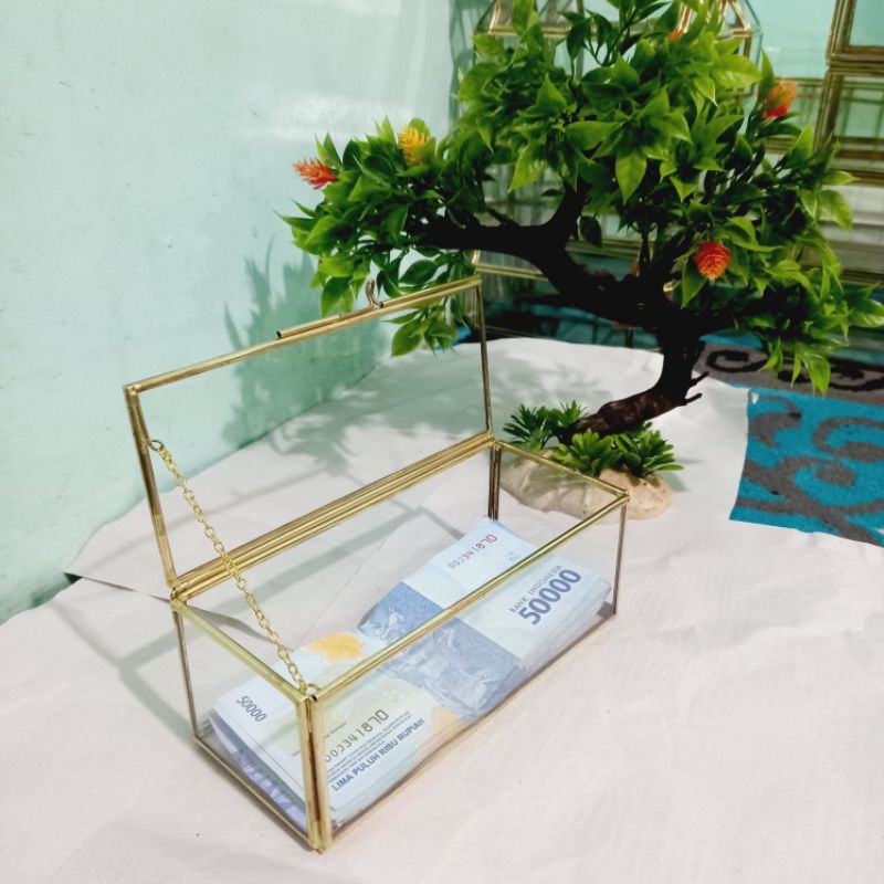 

box mahar/kotak uang/box terarium/17x7x7