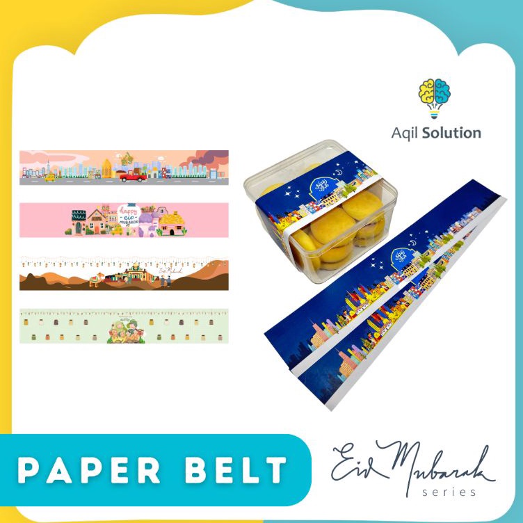 

Top Quality 2pcs 5x3cm Paper Belt Toples paper roll Toples Kue Lebaran Eid Mubarak Series Paperbelt Toples Kue Lebaran