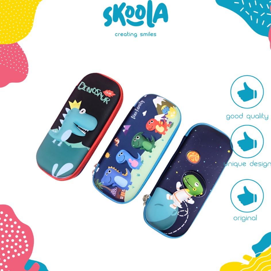 

Paket Ekonomis Skoola Tempat Pensil Anak Laki Laki Hardtop 3D Lucu Spiderman Dinosaurus Rocket Astronot Tepen