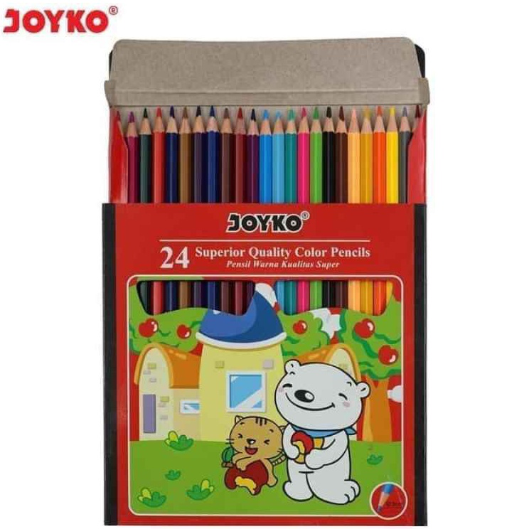 

Hadir Terjamin Pensil warna Joyko 24 warna panjang CP24PB 1set24wrn