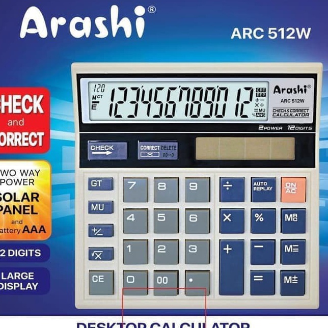

Super Diskon Kalkulator Arashi 12 Digit ARC 512w