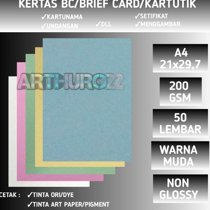 

Best Order Kertas Brief card warnaBCTik 2 gsm isi 5 lembar