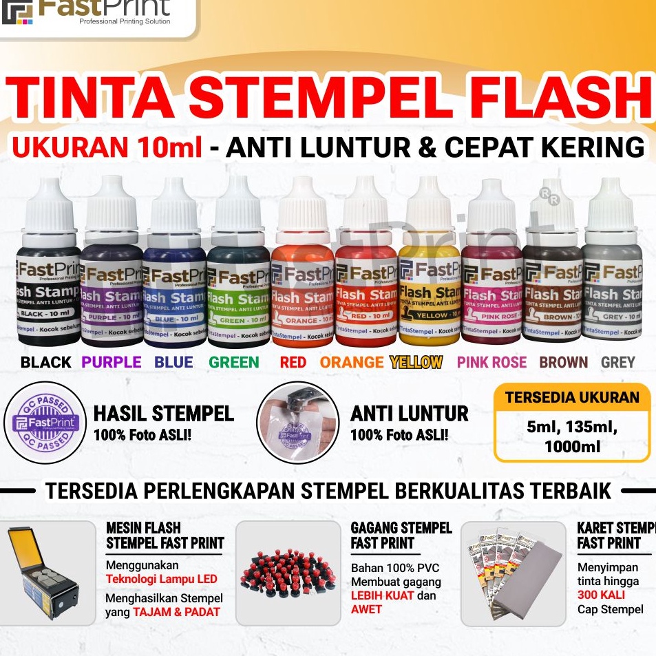 

Grosir Baru Fast Print Tinta Stempel Flash Ink 1 ML