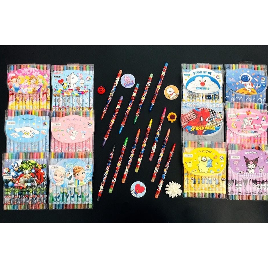 

Obral Populer CRAYON PUTAR PANJANG 12warna atau 18warnakrayonrolling crayontwist crayon