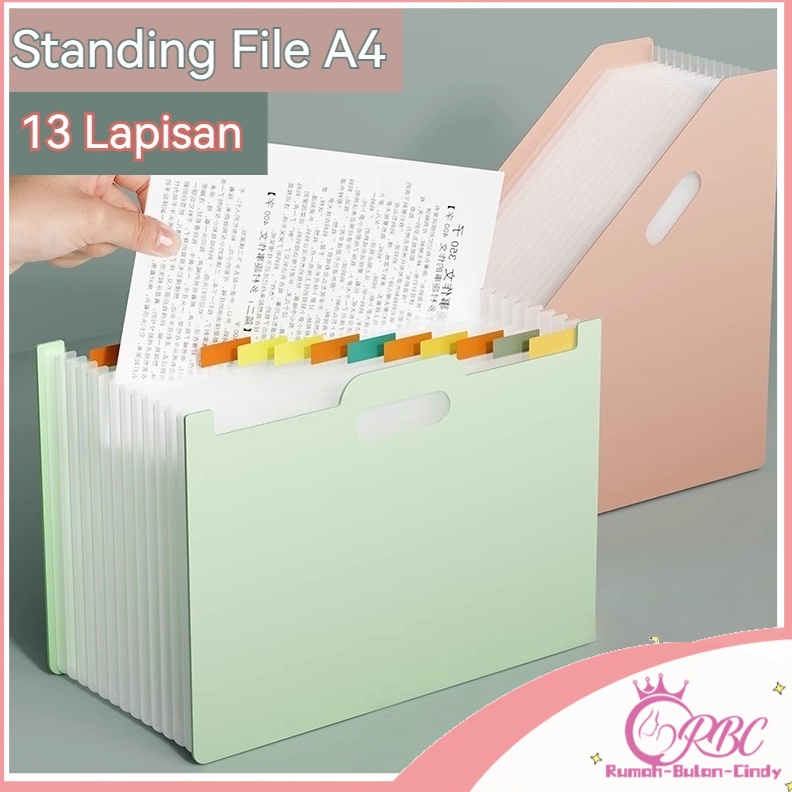 

KODE F52P Penjual LokalStanding file A4 File folder document bag Tas dokumen file 13 sekat Standing Accordion Folder File