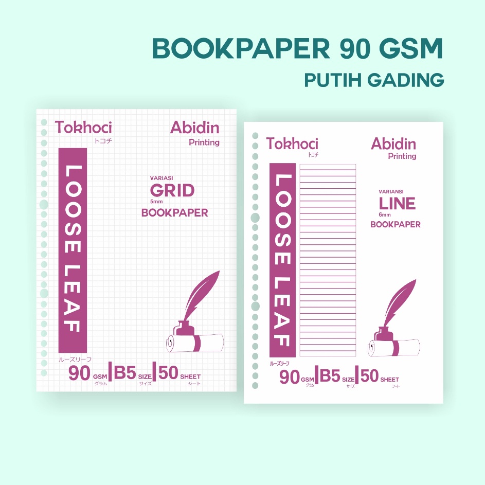 

Paling Populer Loose Leaf B5 Isi Biner 9 Gsm BROKEN WHITE LINERULED Free Bubble